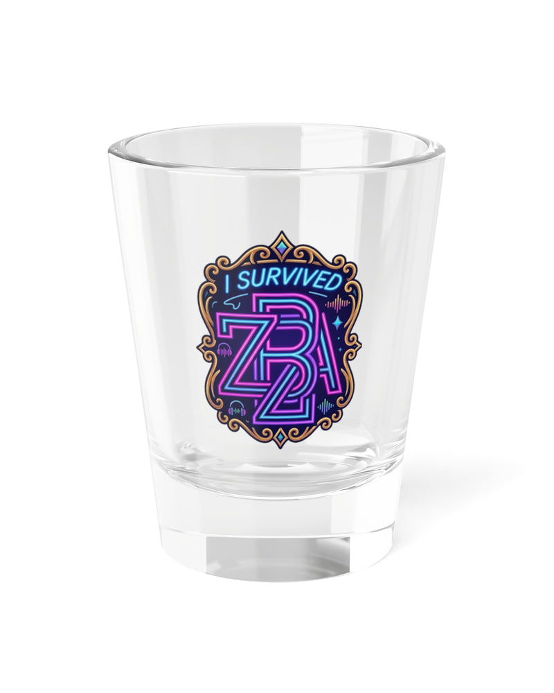 I Survived ZBIZA Neon Crest Shot Glass – 1.5 oz